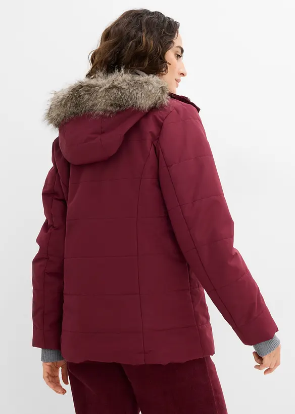 Winterjacke in 2-in1 Optik in rot von hinten (im Anschnitt) - bonprix
