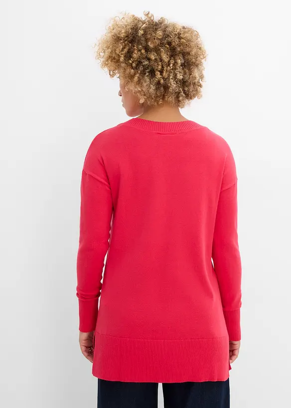 Long-Pullover in rot von hinten (im Anschnitt) - bonprix