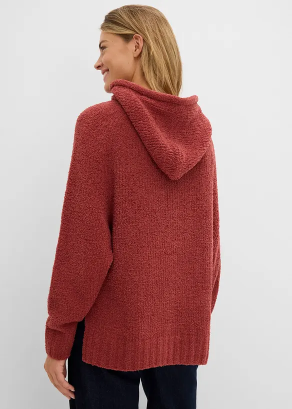 Kapuzenpullover in Teddy-Fleece in braun von hinten (im Anschnitt) - bonprix