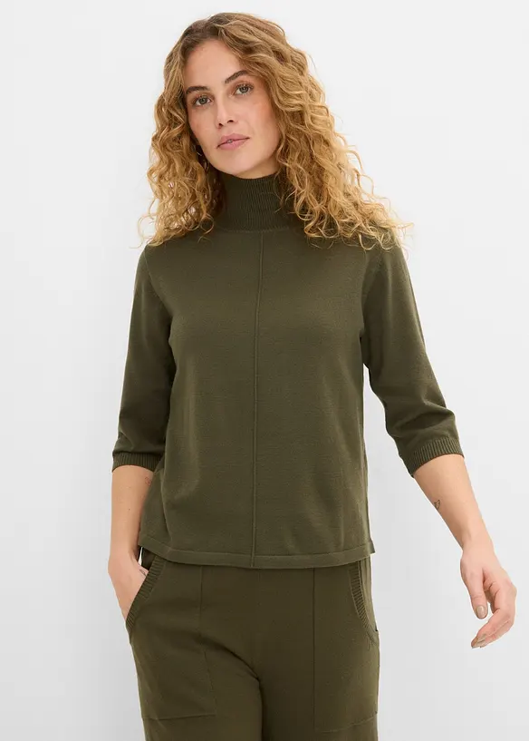 Pullover in grün von vorne (im Anschnitt) - bonprix Pullover in grün von vorne (im Anschnitt) - bonprix
