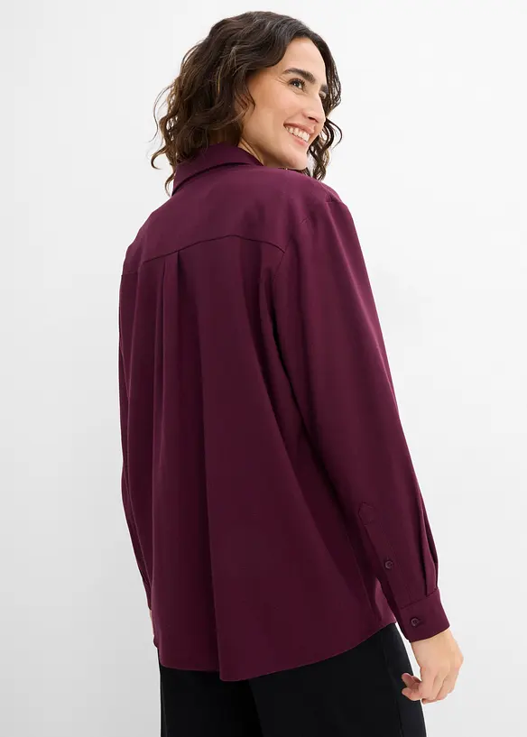 Hemdbluse aus Viskose-Mix in rot von hinten (im Anschnitt) - bonprix Hemdbluse aus Viskose-Mix in rot von hinten (im Anschnitt) - bonprix