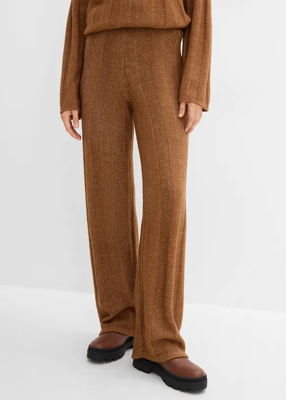 Hose aus Rippstrick in braun von vorne - bonprix Hose aus Rippstrick in braun von vorne - bonprix