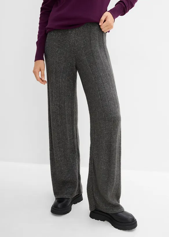 Hose aus Rippstrick in grau von vorne - bonprix Hose aus Rippstrick in grau von vorne - bonprix