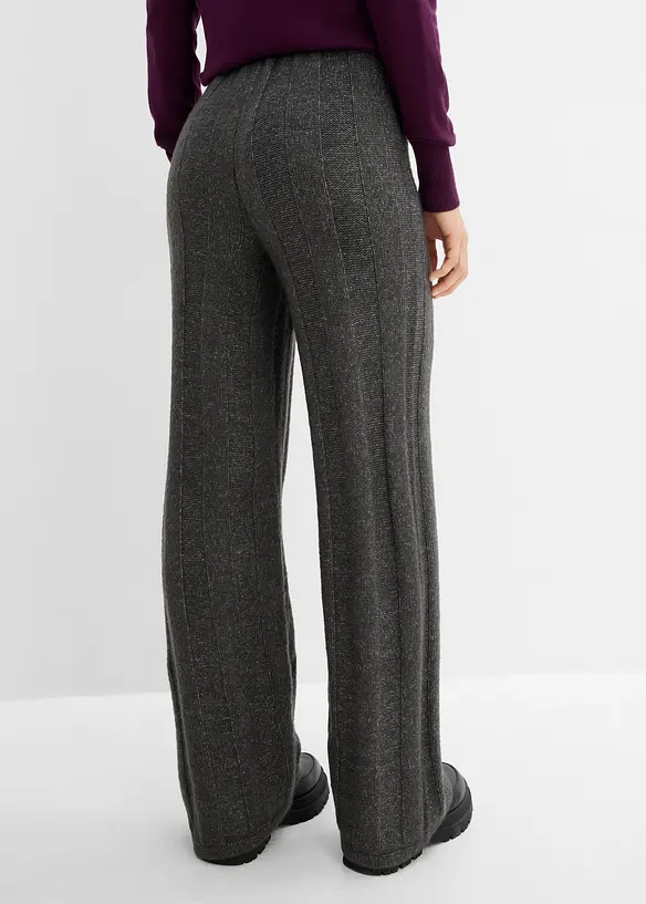Hose aus Rippstrick in grau von hinten - bonprix Hose aus Rippstrick in grau von hinten - bonprix