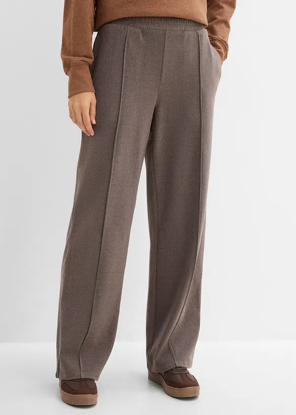 Jersey-Hose in Wolloptik in braun von vorne - bonprix Jersey-Hose in Wolloptik in braun von vorne - bonprix