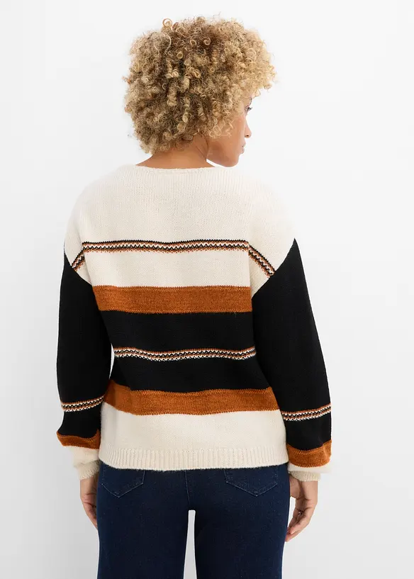 Pullover in beige von hinten (im Anschnitt) - bonprix