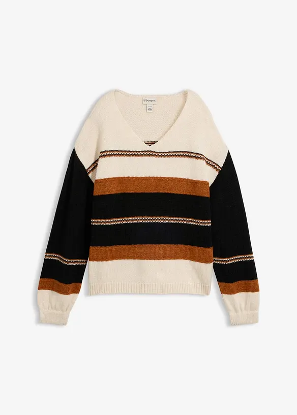 Pullover in beige von vorne - bonprix