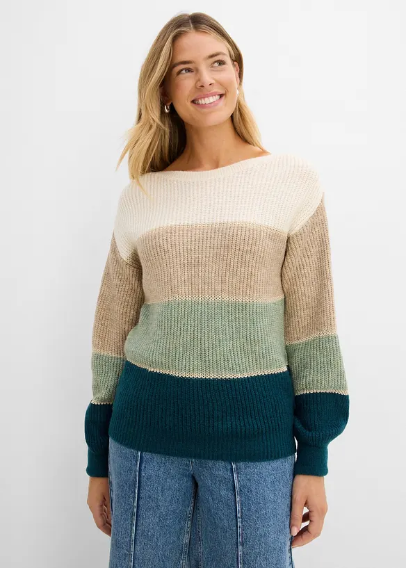 Pullover in beige von vorne (im Anschnitt) - bonprix