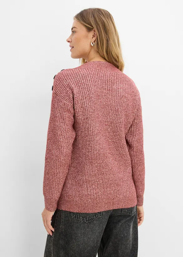 Pullover mit Knöpfen in rosa von hinten (im Anschnitt) - bonprix
