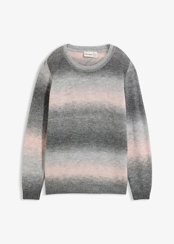 Grobstrick-Pullover mit Farbverlauf von vorne - bonprix