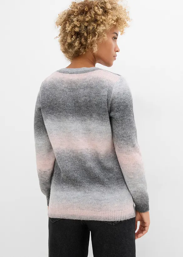 Grobstrick-Pullover mit Farbverlauf von hinten (im Anschnitt) - bonprix
