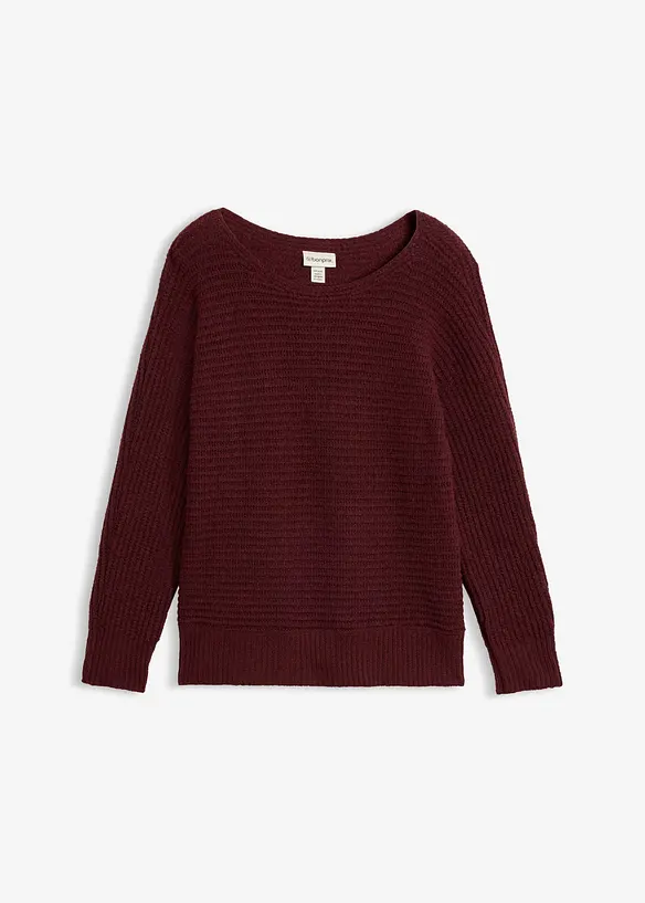 Grobstrick-Pullover in rot von vorne - bonprix
