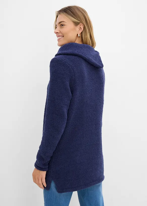 Longpullover in blau von hinten (im Anschnitt) - bonprix