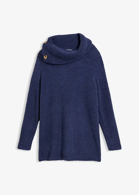 Longpullover in blau von vorne - bonprix