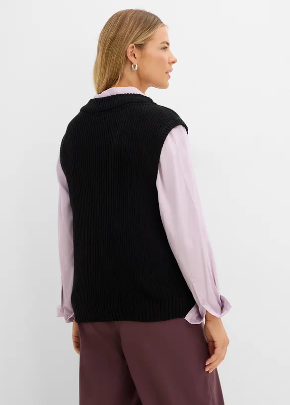 Pullunder in schwarz von hinten (im Anschnitt) - bonprix