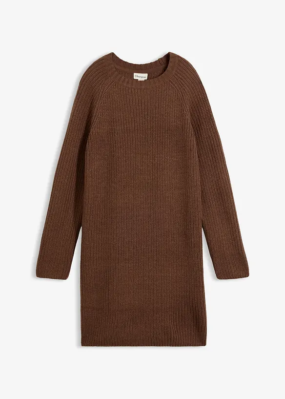 Strickkleid in braun von vorne - bonprix