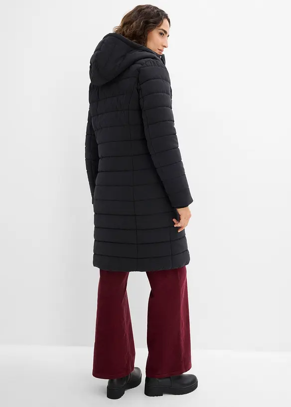Steppmantel, 2-in-1 Optik in schwarz von hinten (Totalaufnahme) - bonprix