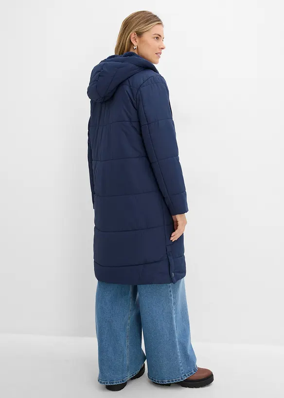 Steppmantel mit Teddyfutter in der Kapuze in blau von hinten (Totalaufnahme) - bonprix Steppmantel mit Teddyfutter in der Kapuze in blau von hinten (Totalaufnahme) - bonprix