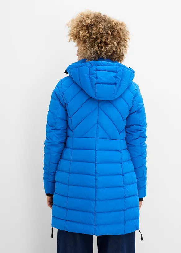Long-Steppjacke mit Wattierung in blau von hinten (im Anschnitt) - bonprix