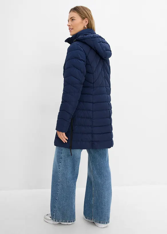 Long-Steppjacke mit Wattierung in blau von hinten (im Anschnitt) - bonprix