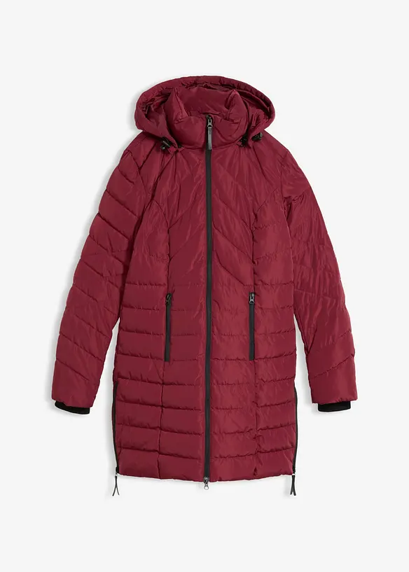 Long-Steppjacke mit Wattierung in rot von vorne - bonprix
