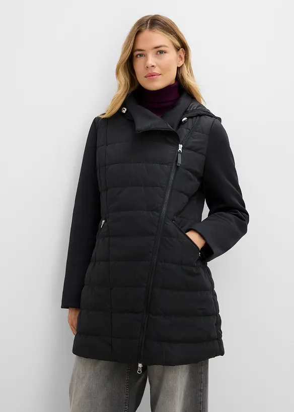 Steppjacke in schwarz von vorne (im Anschnitt) - bonprix