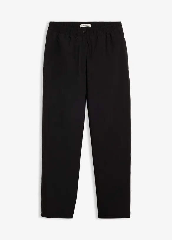 Thermohose mit Fleecefutter und Komfortbund, wasserdicht in schwarz von vorne - bonprix