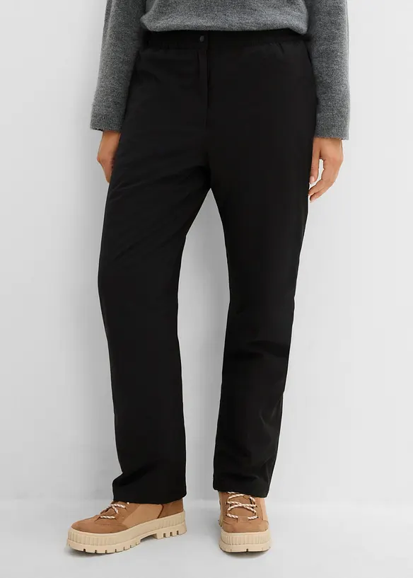 Thermohose mit Fleecefutter und Komfortbund, wasserdicht in schwarz von vorne - bonprix