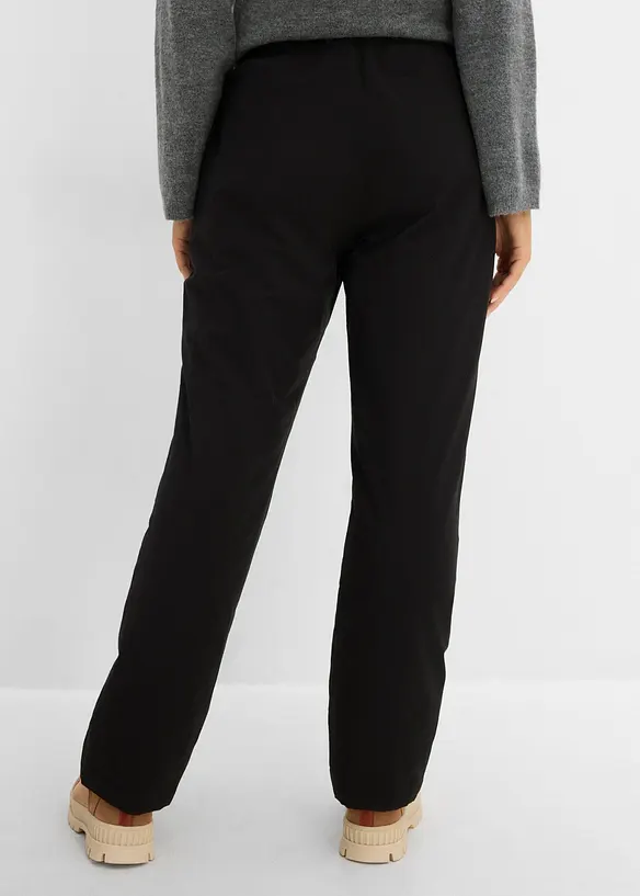 Thermohose mit Fleecefutter und Komfortbund, wasserdicht in schwarz von hinten - bonprix