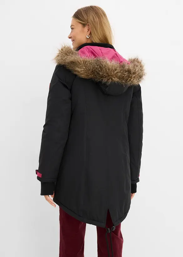 wasserdichter Funktions-Outdoorparka, wattiert in schwarz von hinten (im Anschnitt) - bonprix
