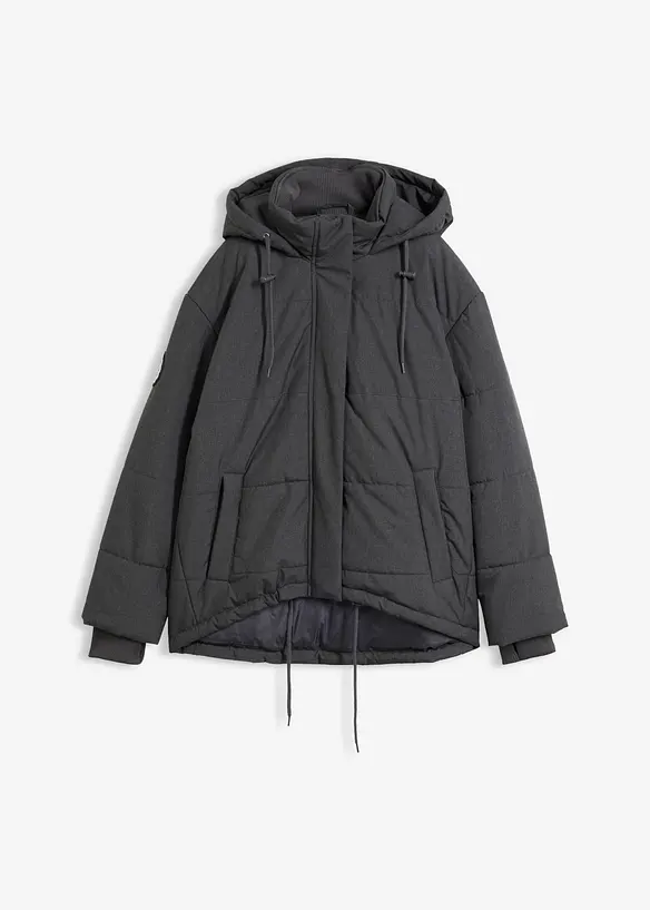 wasserabweisende Outdoor-Steppjacke, Oversized in grau von vorne - bonprix