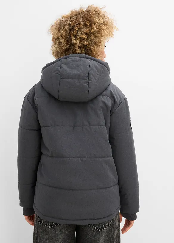 wasserabweisende Outdoor-Steppjacke, Oversized in grau von hinten (im Anschnitt) - bonprix