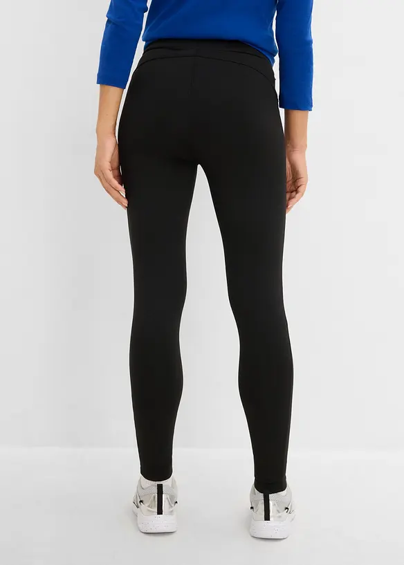 Knöchelfreie Thermo Sport-Leggings, schnelltrocknend in schwarz von hinten - bonprix
