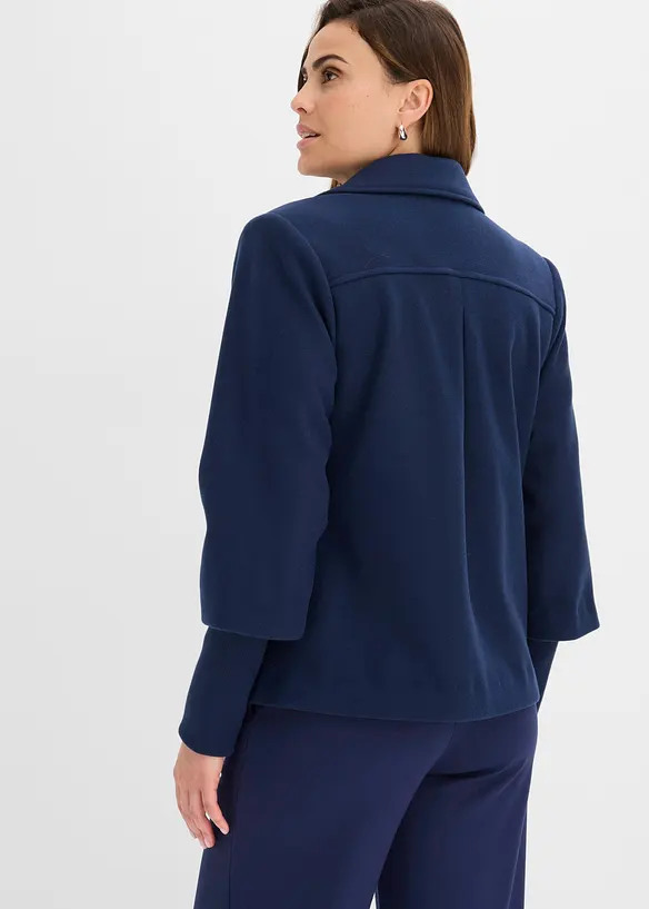 Cabanjacke mit Strickärmeln in blau von hinten (im Anschnitt) - bonprix