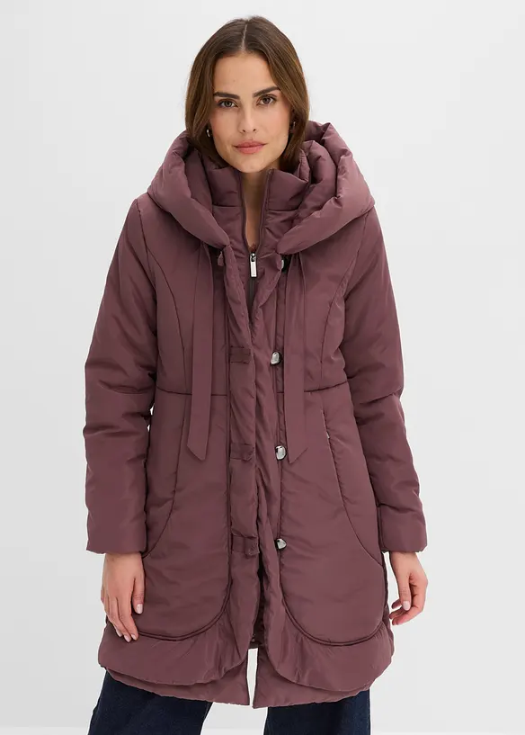 Kurzmantel in Loose Fit in lila von vorne (Totalaufnahme) - bonprix