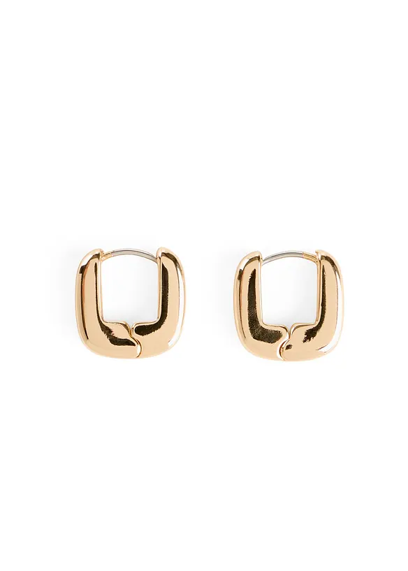 Kleine Creolen in geometrischer Form in gold von vorne - bonprix