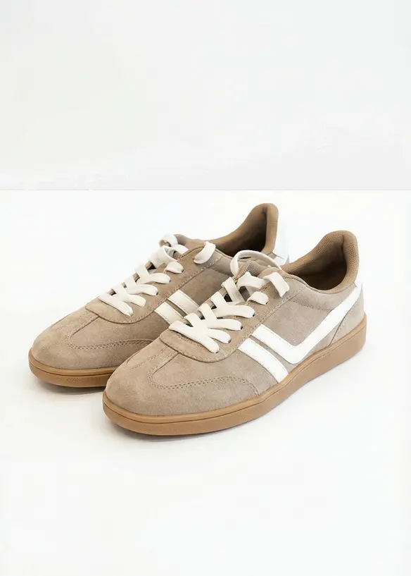 Sneaker im Retrolook in braun - bonprix