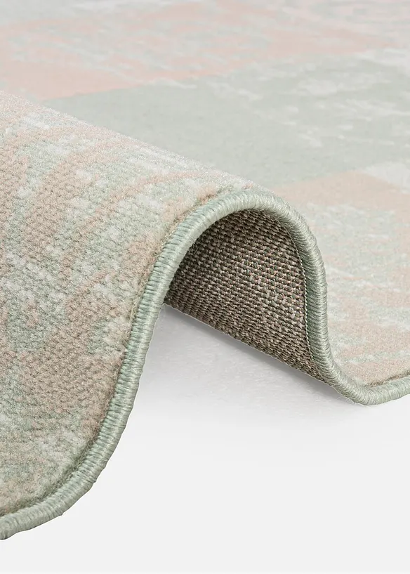 Teppich in Patchworkoptik in grün (Detailaufnahme) - bonprix