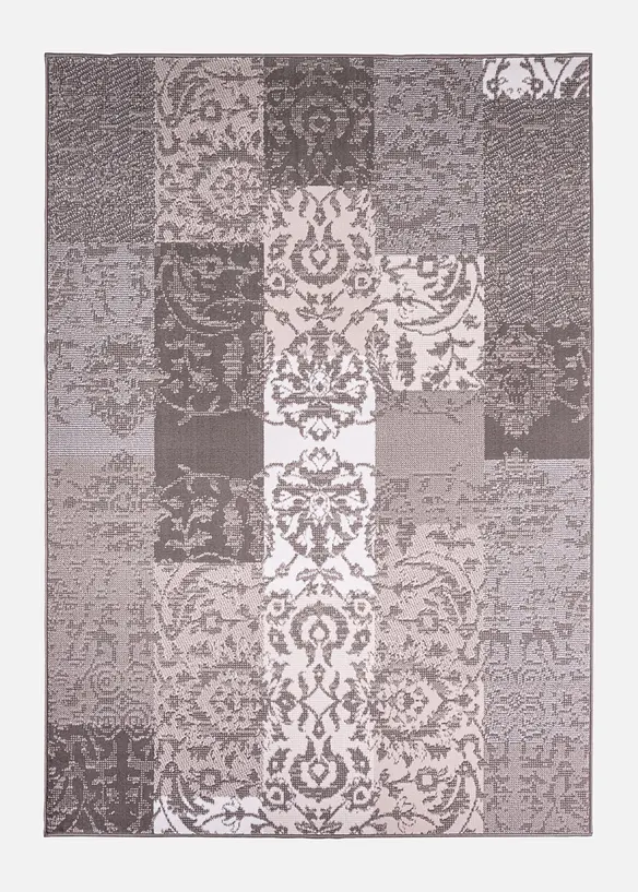 Teppich in Patchworkoptik in braun von vorne - bonprix