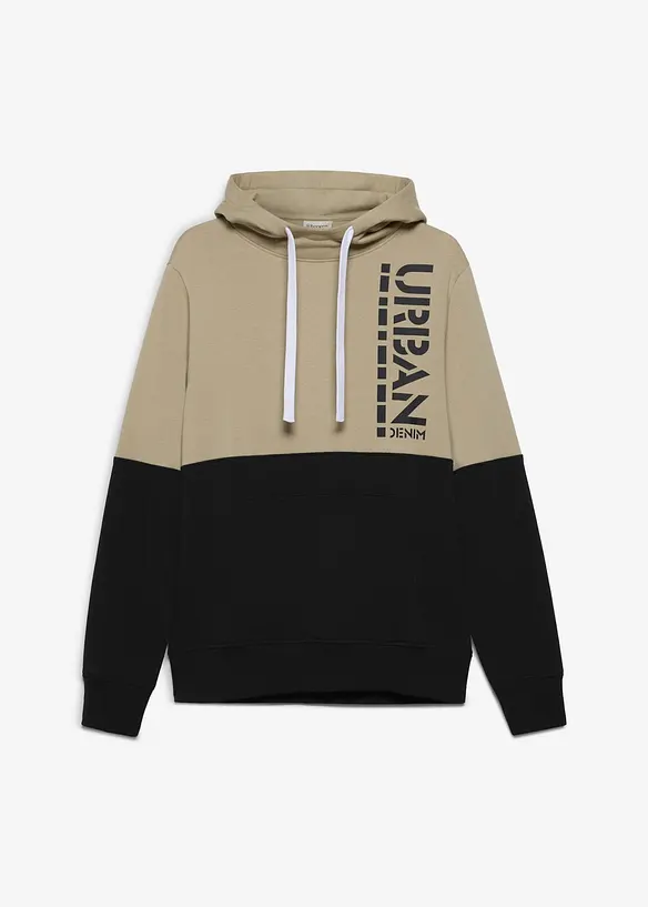 Hoodie aus reiner Bio-Baumwolle in schwarz von vorne - bonprix