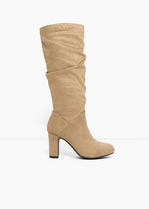 Stiefel mit Raffung in braun - bonprix Stiefel mit Raffung in braun - bonprix