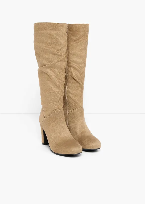 Stiefel mit Raffung in braun - bonprix Stiefel mit Raffung in braun - bonprix