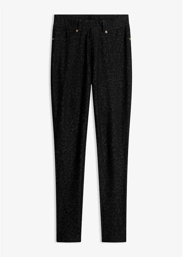 Leggings in Denim Look in grau von vorne - bonprix