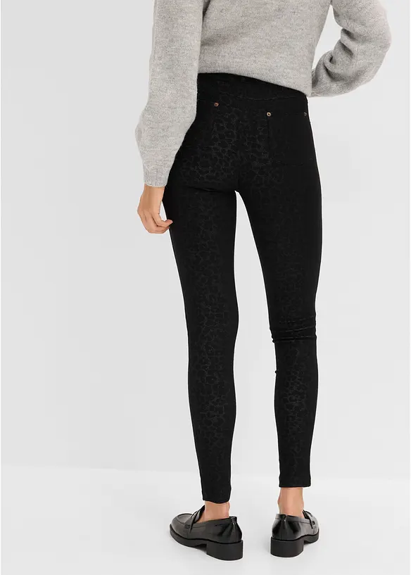 Leggings in Denim Look in grau von hinten - bonprix