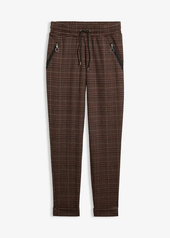 Schlupfhose aus Jacquard in braun von vorne - bonprix
