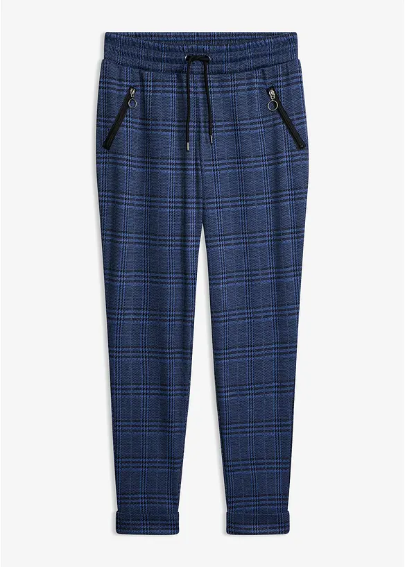 Schlupfhose aus Jacquard in blau von vorne - bonprix