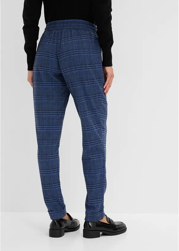 Schlupfhose aus Jacquard in blau von hinten - bonprix