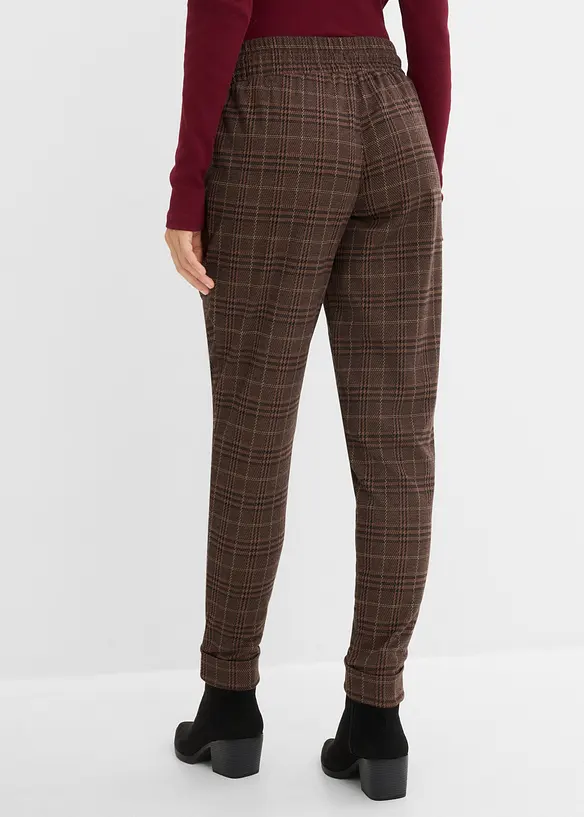 Schlupfhose aus Jacquard in braun von hinten - bonprix
