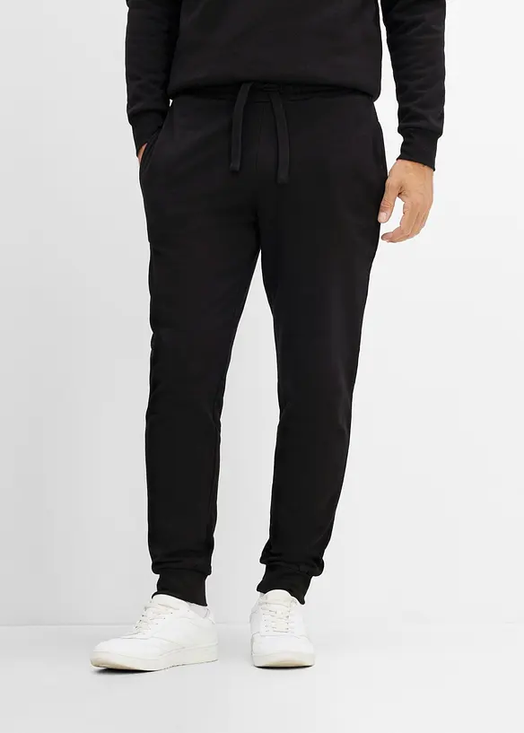 Jogginghose (2er Pack) in schwarz von vorne - bonprix