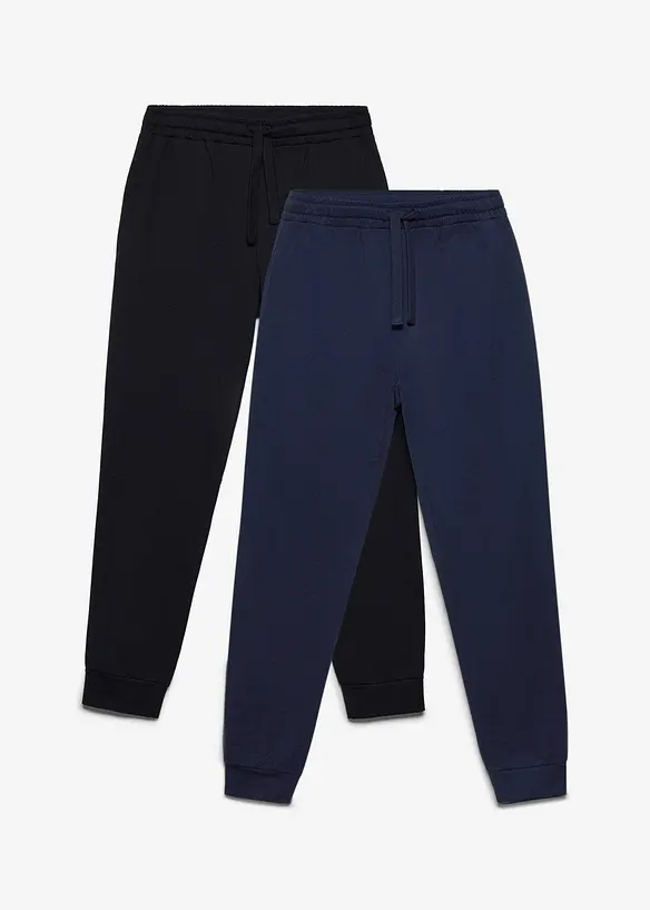 Jogginghose (2er Pack) in blau von vorne - bonprix